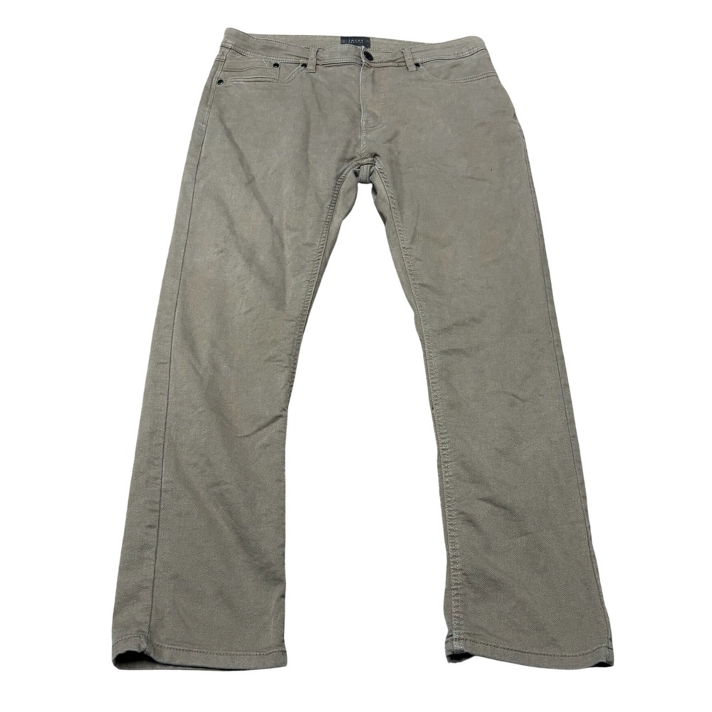 Jachs NY Khaki Denim Pants Straight Leg Men's 34‎ x 32 Stretch